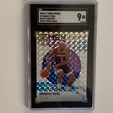 Bradley Beal 2020-21 Panini Mosaic Men of Mastery White Prizm #/25 Wizards SGC 9