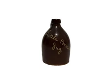 RARE “Little Brown Jug” Engraved Miniature Stoneware Jug