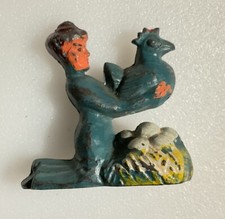 Vintage Manoil M160 41/32 Woman Holding Chicken Lead Toy Figure
