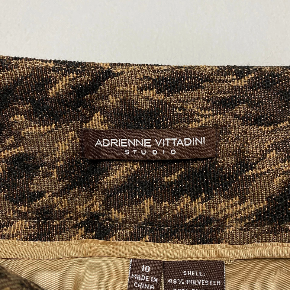 Женская юбка Adrienne Vittadini размер 10 анималистический принт блестящая плиссированная с ремешками на подкладке - Изображение 2 из 4