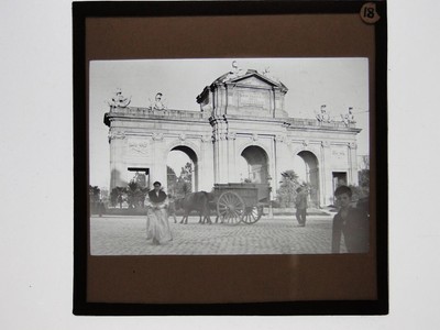 Puerta de Alcalá Monument In Madrid Spain - Glass Lantern Slide