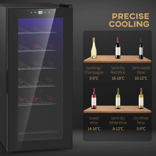 50L Undercounter Wine Cooler Fridge LED Digital Touch Temperature Control HOMCOM - Picture 5 of 8