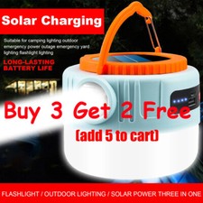 Solar Camping LED Lamp USB Rechargeable Tent Light Remote Lantern Outdoor Hiking