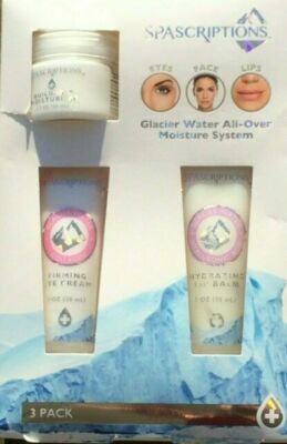 SPASCRIPTIONS  PACK OF  EYES FACE LIPS GLACIER WATER ALL -OVER MOISTURE SYSTEM N
