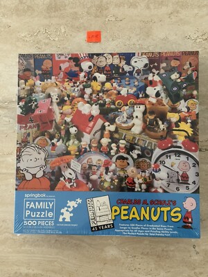 Peanuts Family Jigsaw   Puzzle Springbok Vintage 500 Pieces New Sealed RARE