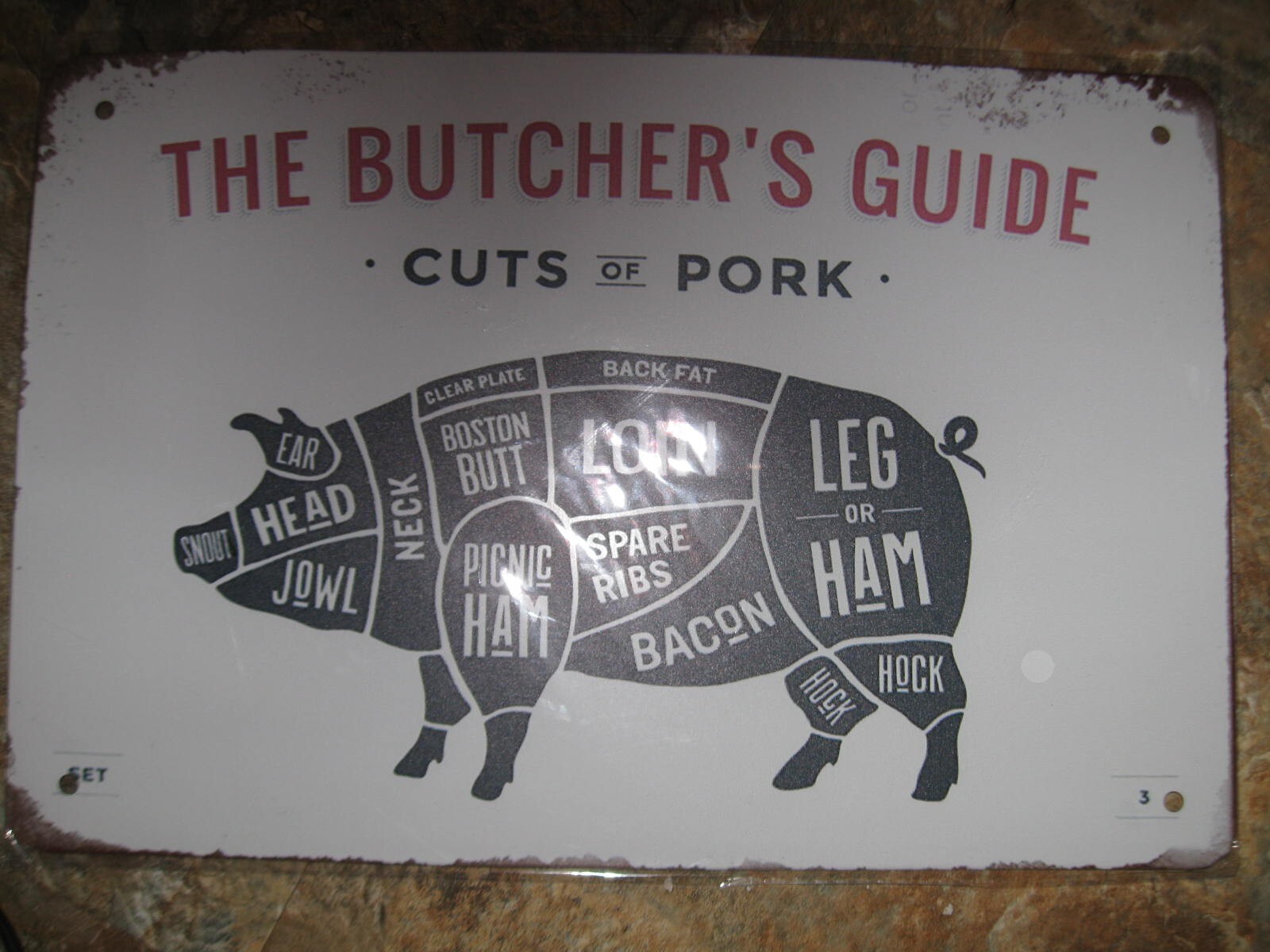 30 x 20 cm - Retro metalen bord voor grill- en kookfans - The Butchers Guide - Cuts of Beef - Metzger, Fleischer BBQ overzicht