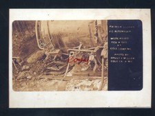 REAL PHOTO COLE CAMP MISSOURI DISASTER ALTEMILLER CONNAN TRAIN POSTCARD COPY