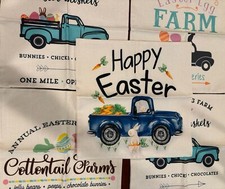 Easter Sofa Throw Pillow Case Cover Spring Pillow New Open Package Truck Bunny