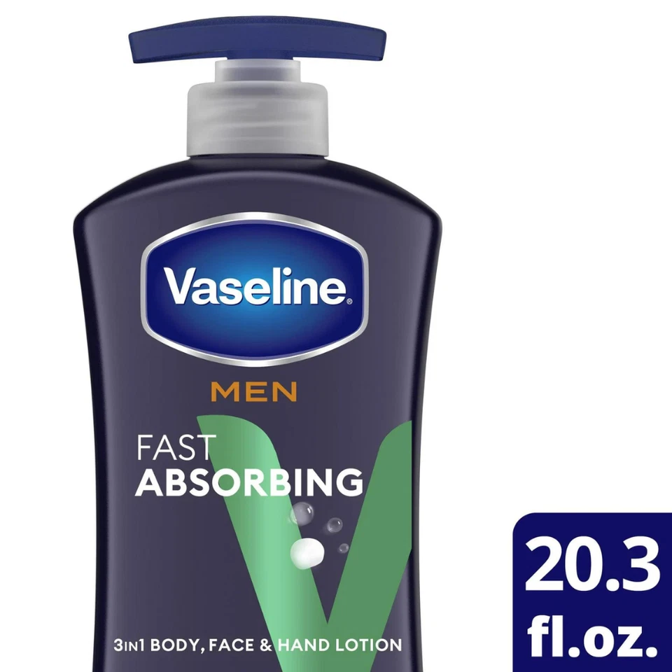 2pk Vaseline Men Fast Absorbing 3-in-1 Face, Hands & Body Lotion for Men, 20.3oz - Image 3 of 4
