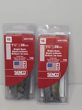 2 Boxes - Senco 15g Angled Finish Nails 1-1/2" A301500 700 Each 1400 Total