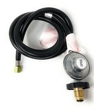 5' LP Propane Gas Hose Assembly 20 PSI Fixed Regulator Soft Nose POL x 3/8" FF