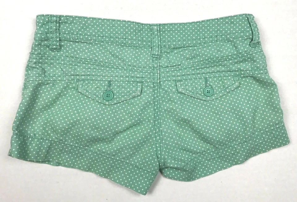 American Rag Green White Polka Dot Short Shorts Misses Size 0 (27" X 2") - Image 2 of 4