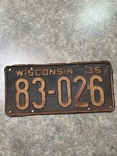 Plaque d'immatriculation Wisconsin 1935 83-026