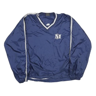 Sweat À Capuche Navy Pour Hommes V-Neck L Léger En Nylon Style Sport - Photo 1/4