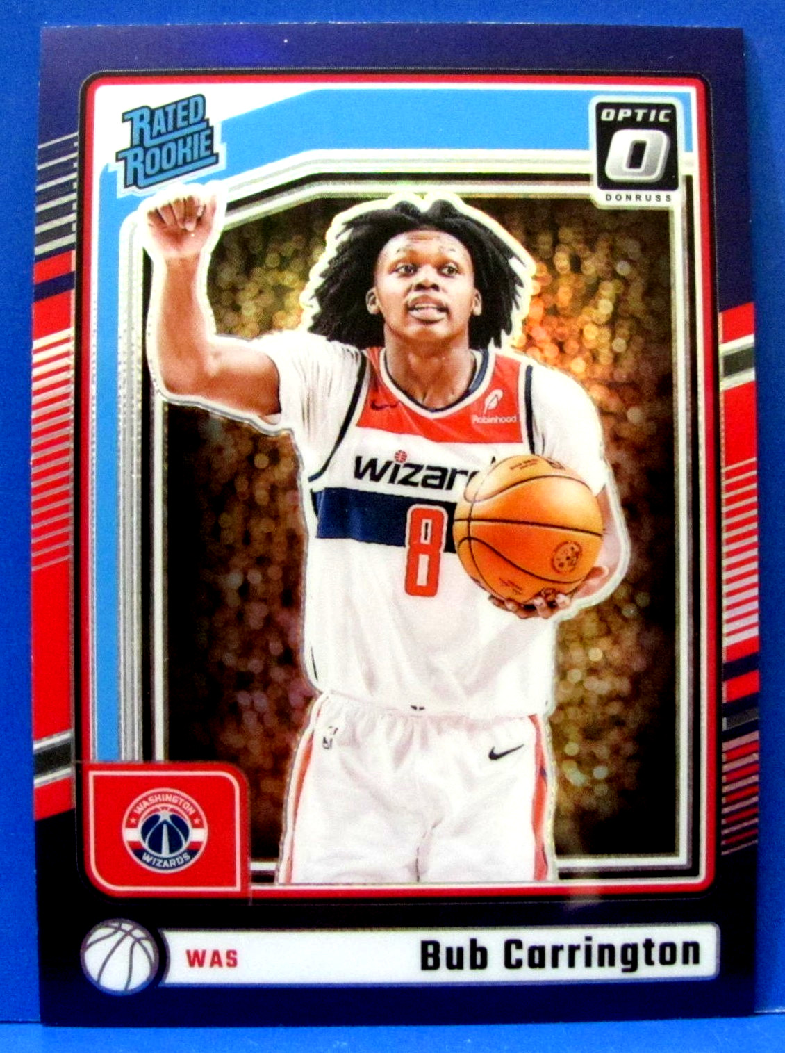 🏀 2024-25 Panini Optic Bub Carrington Rated Rookie Purple Prizm RC #273 Wizards