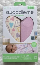 Swaddle Me By Ingenuity 2 Pack Pink Hearts Swaddle Blanket Size 0-3 Months 