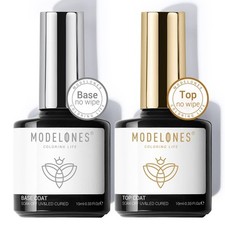 Gel Nail Polish Base and Top Coat Set Long Lasting 28 Days Pack of 2 0.33 Fl Oz