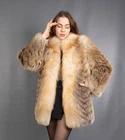 17946 NEW GORGEOUS REAL SAGA FURS GOLDEN ISLAND FOX COAT JACKET BEAUTIFUL SIZE M