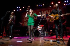 Cherrill Green Hannah Blaylock and Dean Berner of Edens Edge durin- Old Photo 5