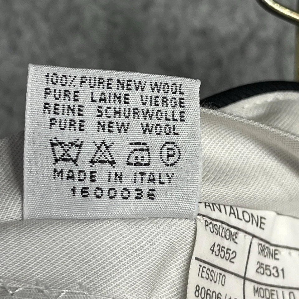 Canali Pants Mens 36x30 Black 100% Wool Straight Leg Cuffed Pleated - Image 4 of 4