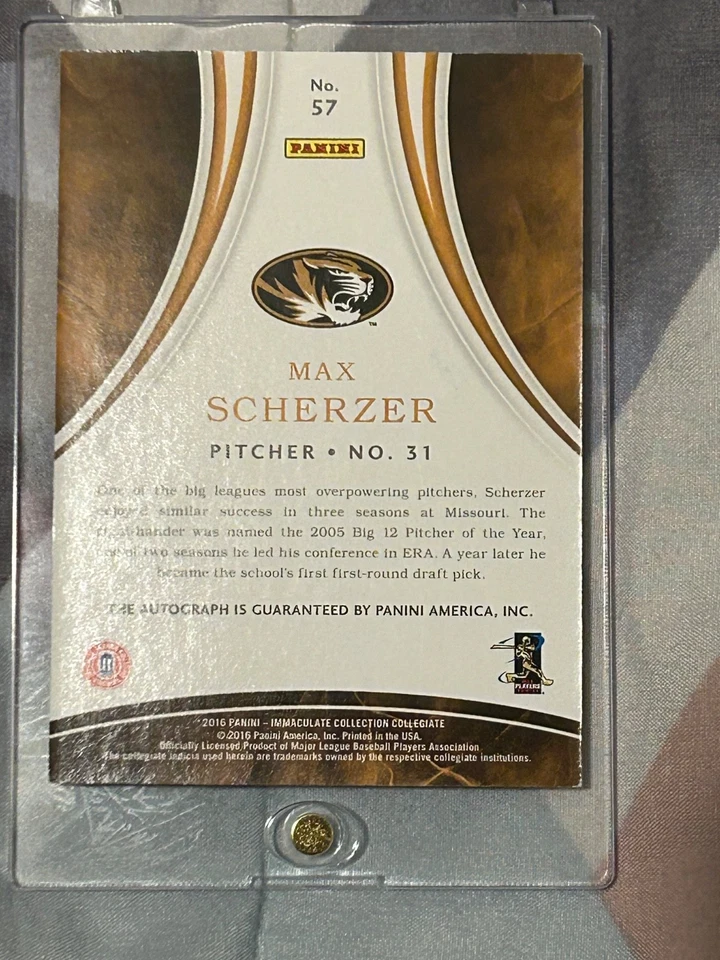 2016 Immaculate Signatures Max Scherzer SSP AUTOMÁTICO #08/10 - Imagem 2 de 2