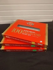 Lot of 3 Holiday Time Clear Super Bright End To End Light Set 100 46 Ft NOS