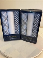 2 Packs New Clubroom Men's 3 Pack handkerchiefs Assorted 100 Cotton