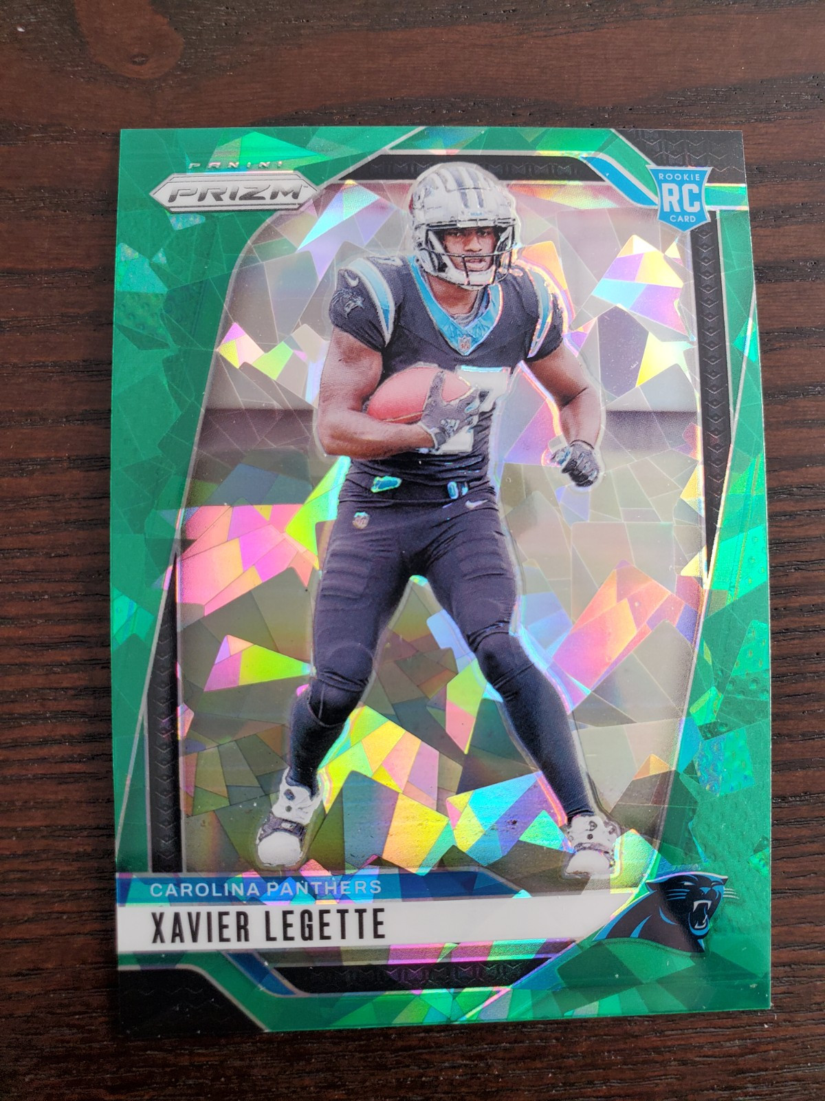Xavier Legette 2024 Panini Prizm #398 Green Ice Prizm SP Rookie Panthers