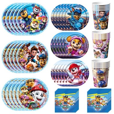 120 Pcs Paw Patrol Kinder Geburtstags Party Deko Welpe Geschirrset Teller Set