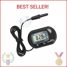AQUANEAT Aquarium Thermometer, Fish Tank Thermometer, Digital Temperature Test, 