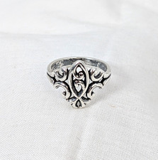 Retired James Avery Sterling Silver Scroll Ichthus Ring Size 7.75