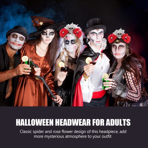 Fascia Halloween Fiori e Teschio Decorazione Fotografia Copricapo per Adulti - Foto 11 di 12