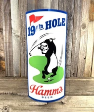Hamm's Hamms Beer 17" Rolled Form Metal Aluminum Sign Golf 19th Garage Bar New