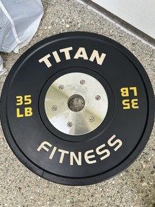 Titan Fitness 35 LB Single Black Bumper Plate