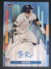 2025 Topps Finest Ben Rice (RC) Auto #FA-BR Sky Blue Refractor 051/150 - Yankees