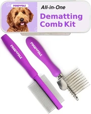 Pain-Free Dematting Comb Kit for Dogs & Cats, Rake & Detangling... 