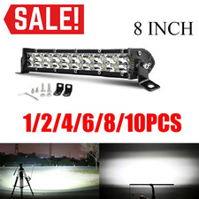 8inch Led Light Bar Spot Flood Combo Work Driving Off Road Suv Atv Truck Utv 7