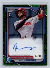 Raylin Heredia 2024 Bowman Chrome 1st Green Grass Refractor Auto /99 #CPA-RH