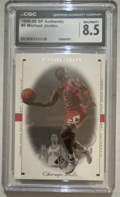 Upper Deck 1998-99 SP Authentic Michael Jordan #5 Chicago Bulls CGC 8.5