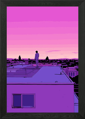 Lofi Pink Retro Framed Wall Art Poster Canvas Print Picture
