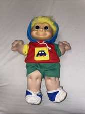 Russ Troll Doll Boy Colorful Hoodie Plush 12" Yellow Hair Vintage Color Block