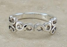 PRETTY 925 STERLING SILVER FILIGREE SWIRL RING size 7 style r2974