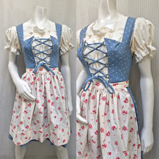 Vintage 3 Piece Octoberfest German Lepperdinger Munich Dirndl Dress, Top Apron