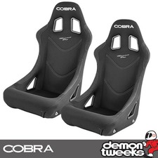 2 x Cobra Monaco Pro FIA Approved Race / Rally Schalensitze - Schwarz - Stoff