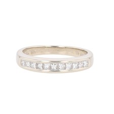 .32ctw Princess Cut Diamond Channel-Set Wedding Band Ring 14k White Gold Size 5