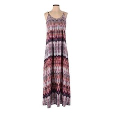 Nicole Miller New York NWT Purple Pink Ikat Boho Maxi Dress S Sleeveless Rayon