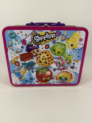 2013 Shopkins Character Small Metal Lunchbox W/100 Piece Matching Puzzle