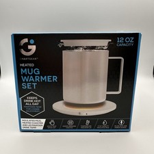 SmartGear USB Heated Coffee Mug Warmer Set   12oz Insulated Baige Cup