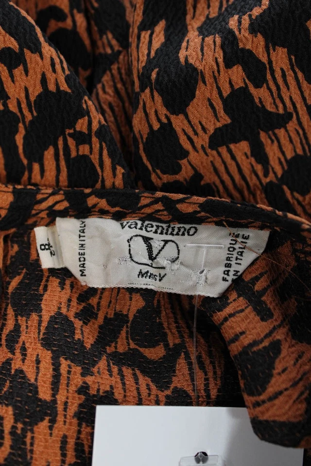 Valentino женщин напечатано ворота кнопка назад длинным рукавом коричневый размер 42/8 - Изображение 4 из 4