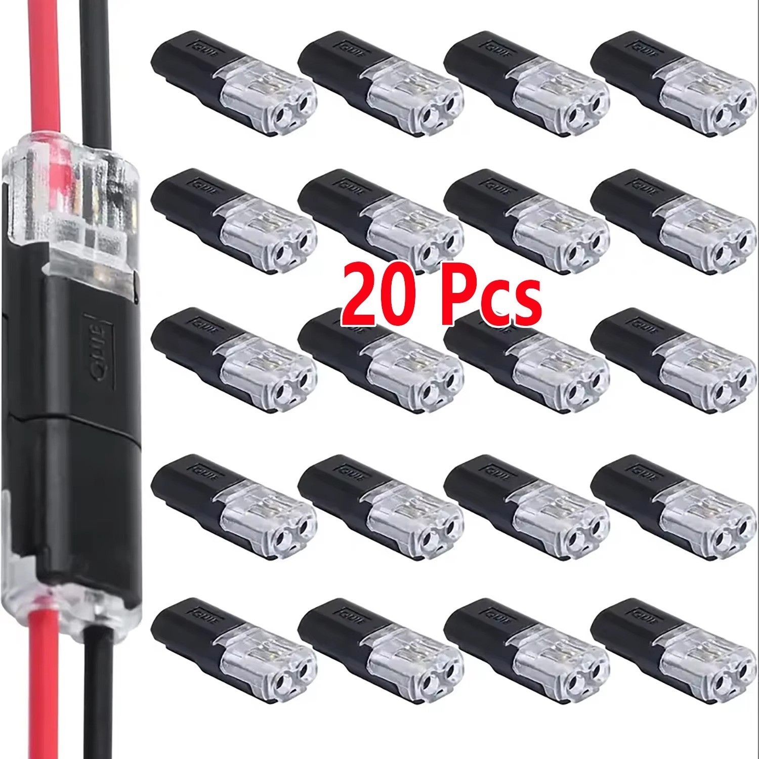 50 pcs Double-Wire Plug-in Connector, Cable Clamp Locking Buckle, AWG ...